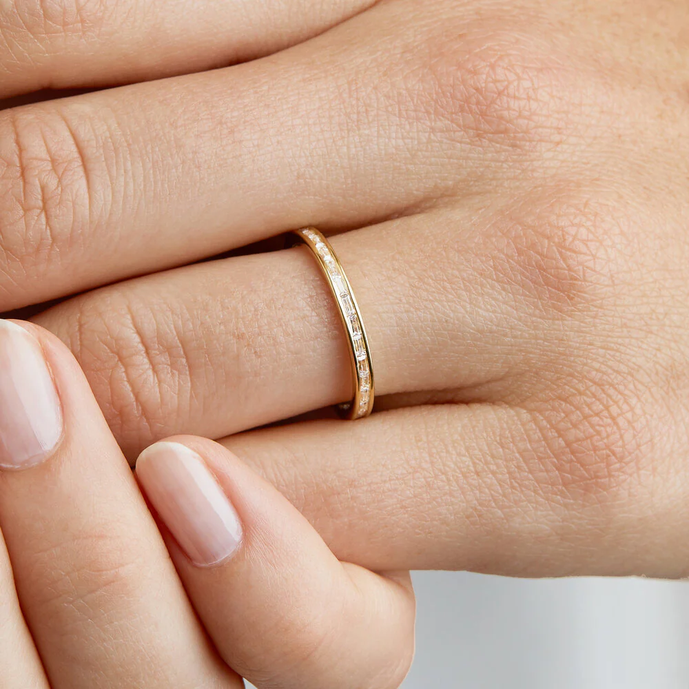 Gold Diamond Style Baguette Eternity Ring - Image 6