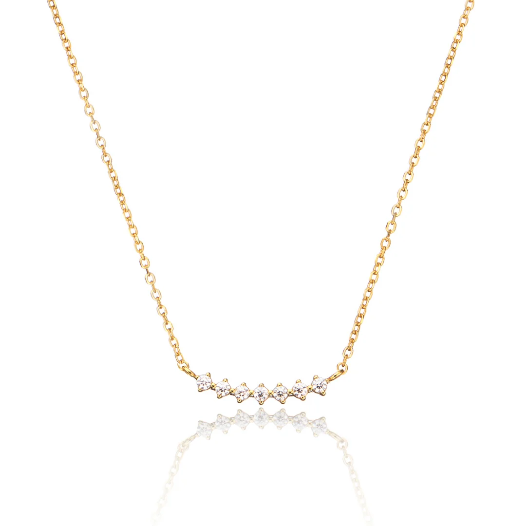 Gold Diamond Style Curve Necklace