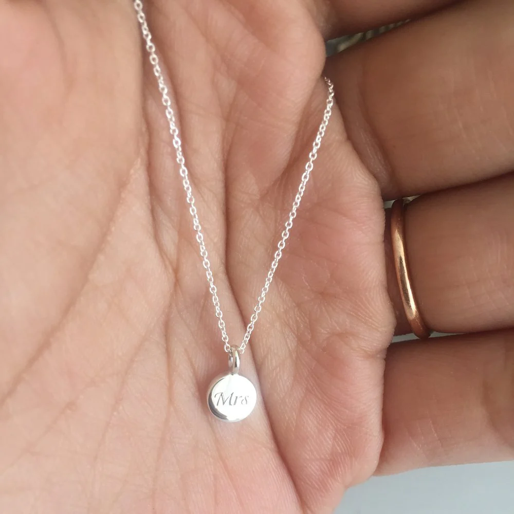 Gold Extra Small Personalised Disc Necklace - Image 3