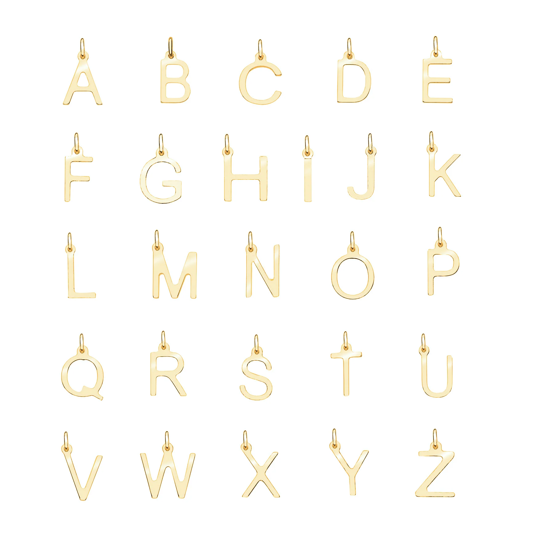 Solid Gold Initial Letter Necklace - Image 8