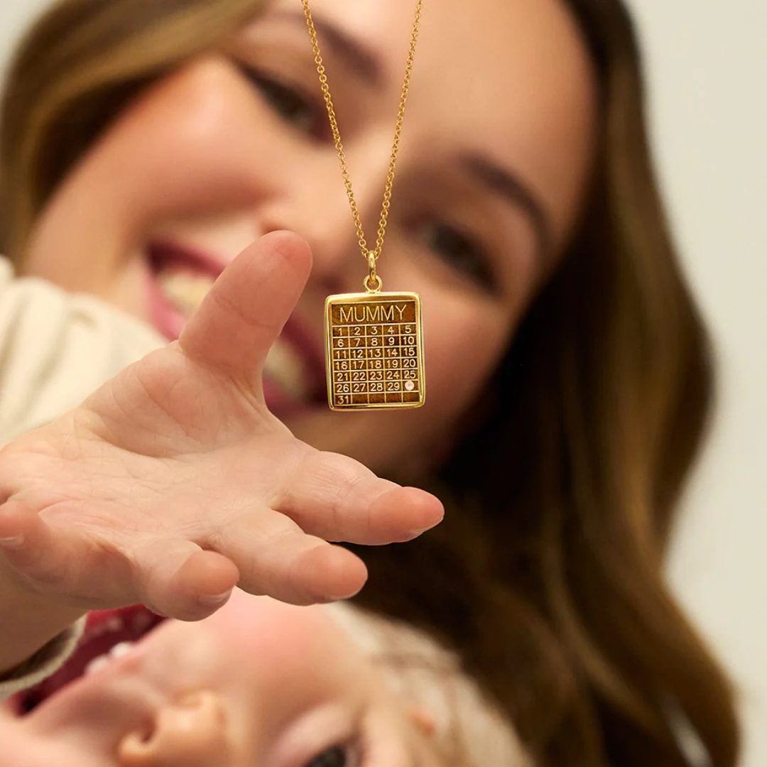 Gold Personalised Family Calendar Necklace - Image 3