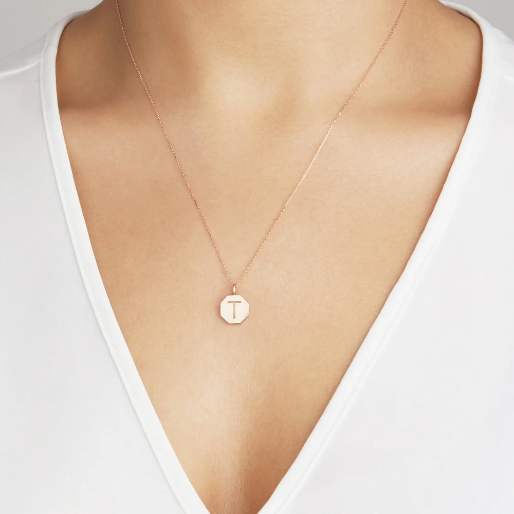 Gold Personalised Hexagon Necklace - Image 3