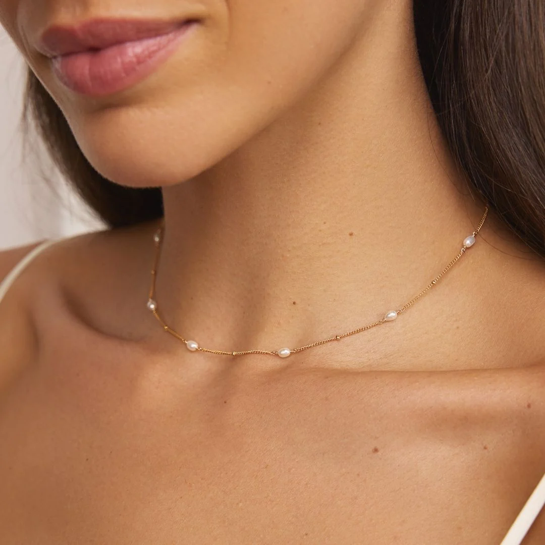 Gold Seed Pearl Satellite Choker - Image 2