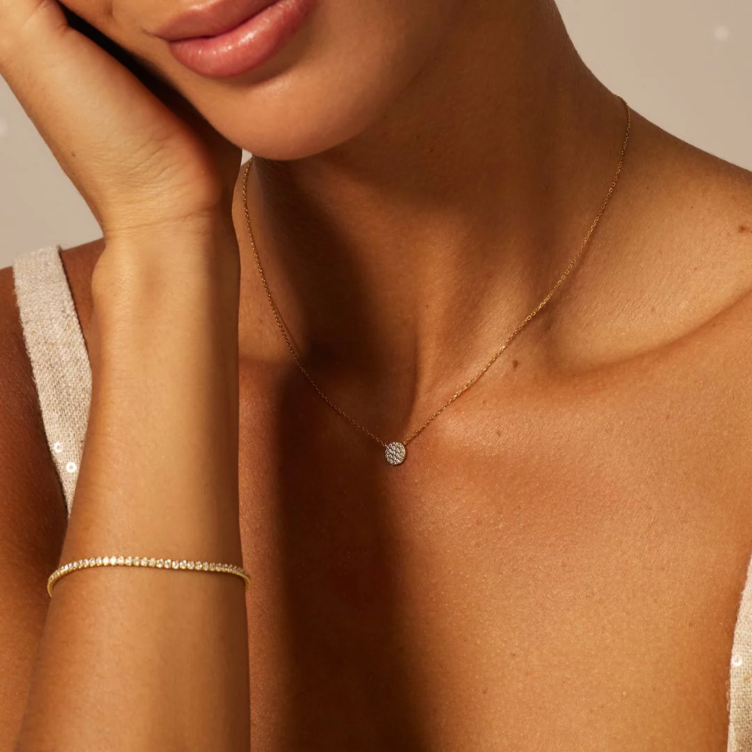 Gold Tennis Bracelet and Princess Diamond Style Stud Earrings Gift Set - Image 2