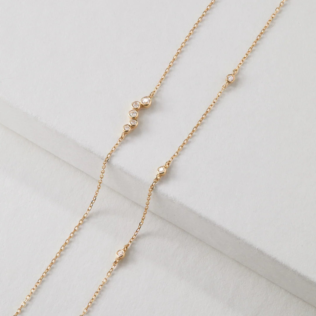 Gold Three Diamond Style Bracelet - Image 5