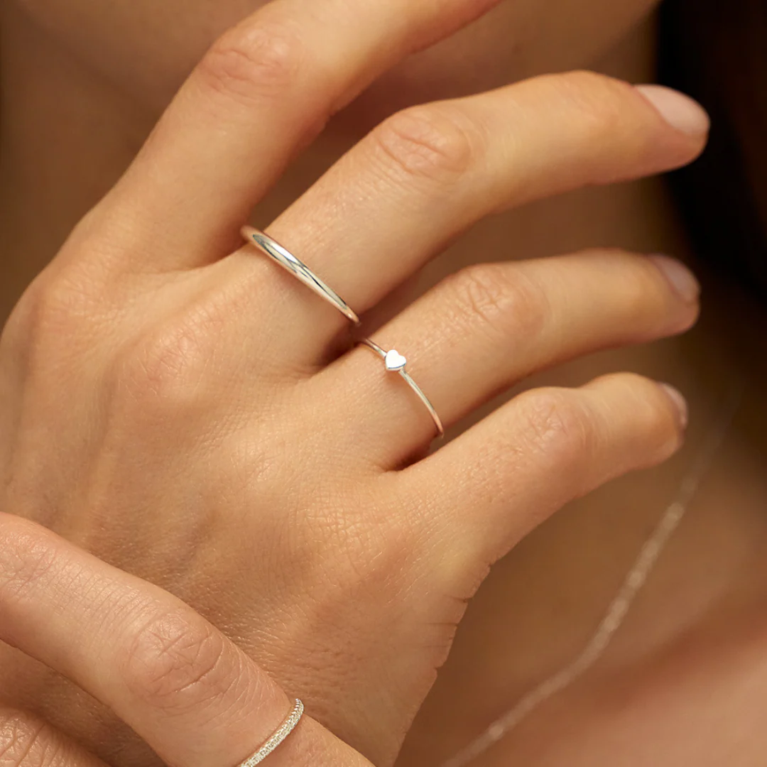 Gold Tiny Heart Ring - Image 3