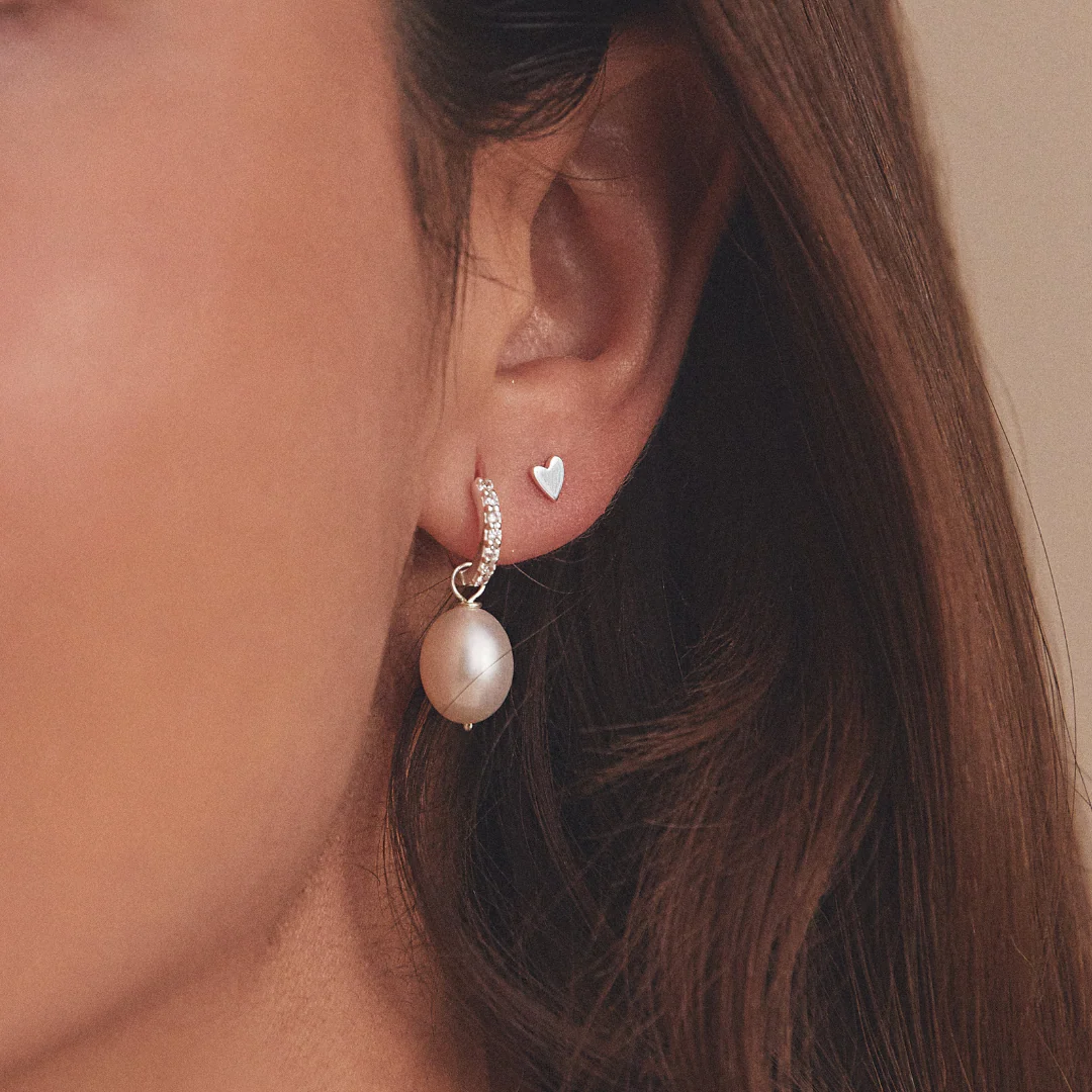 Gold Tiny Heart Stud Earrings - Image 5