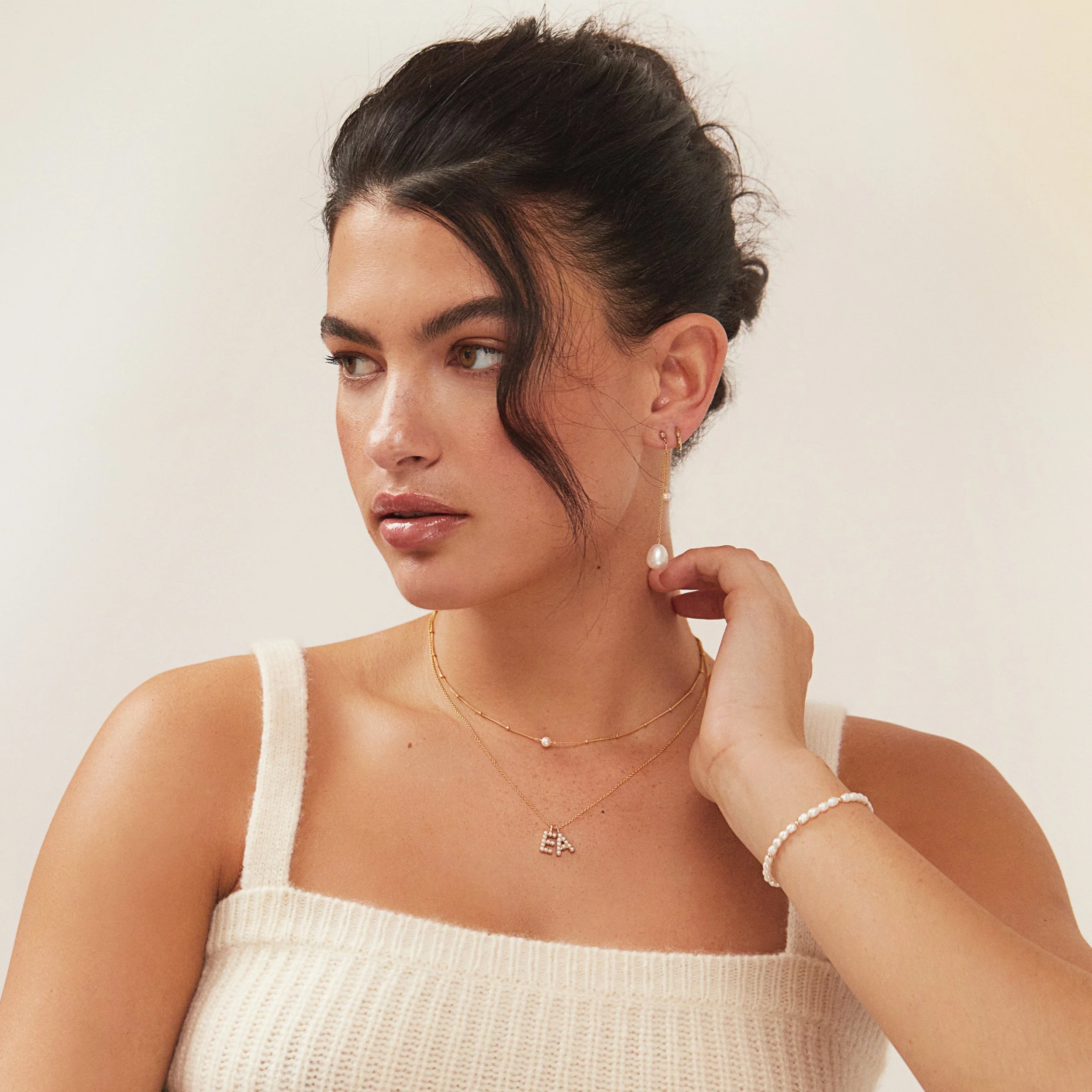 Rose Gold Satellite Single Pearl Choker - Image 3