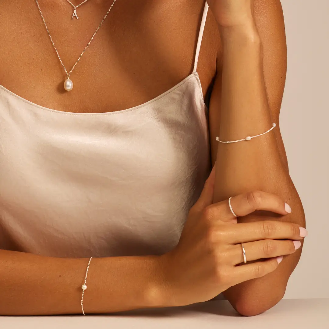 Silver Single Pearl Bracelet - Image 6