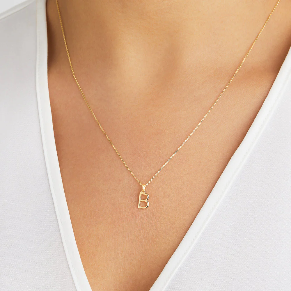 Silver Initial Letter Necklace - Image 9