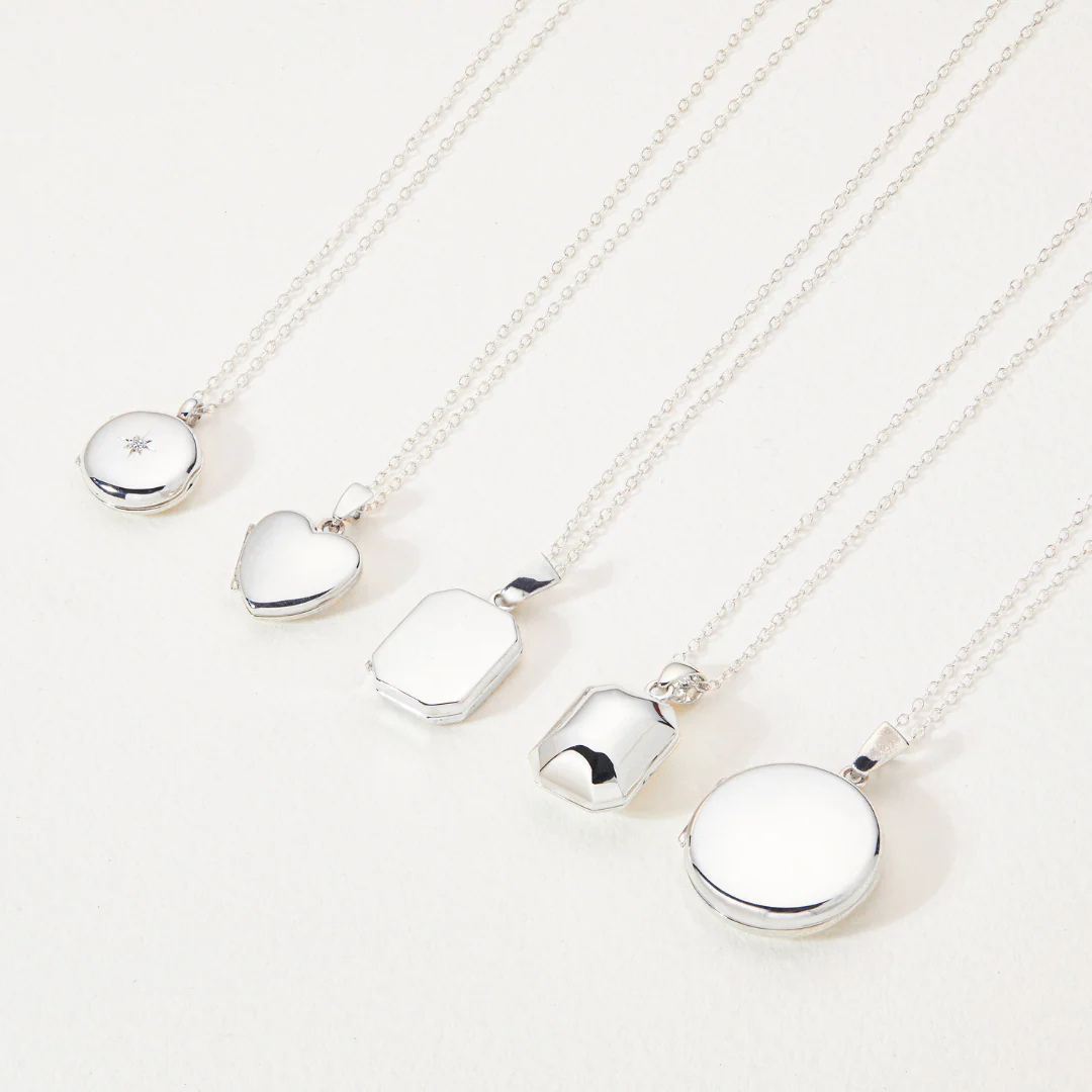 Silver Large Round Locket Necklace - Image 4