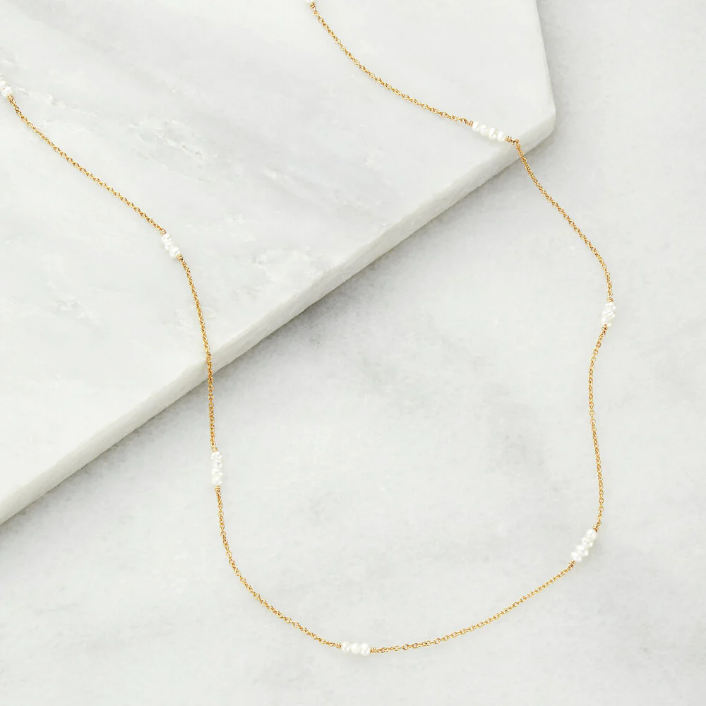 Silver Mini Pearl Necklace - Image 3
