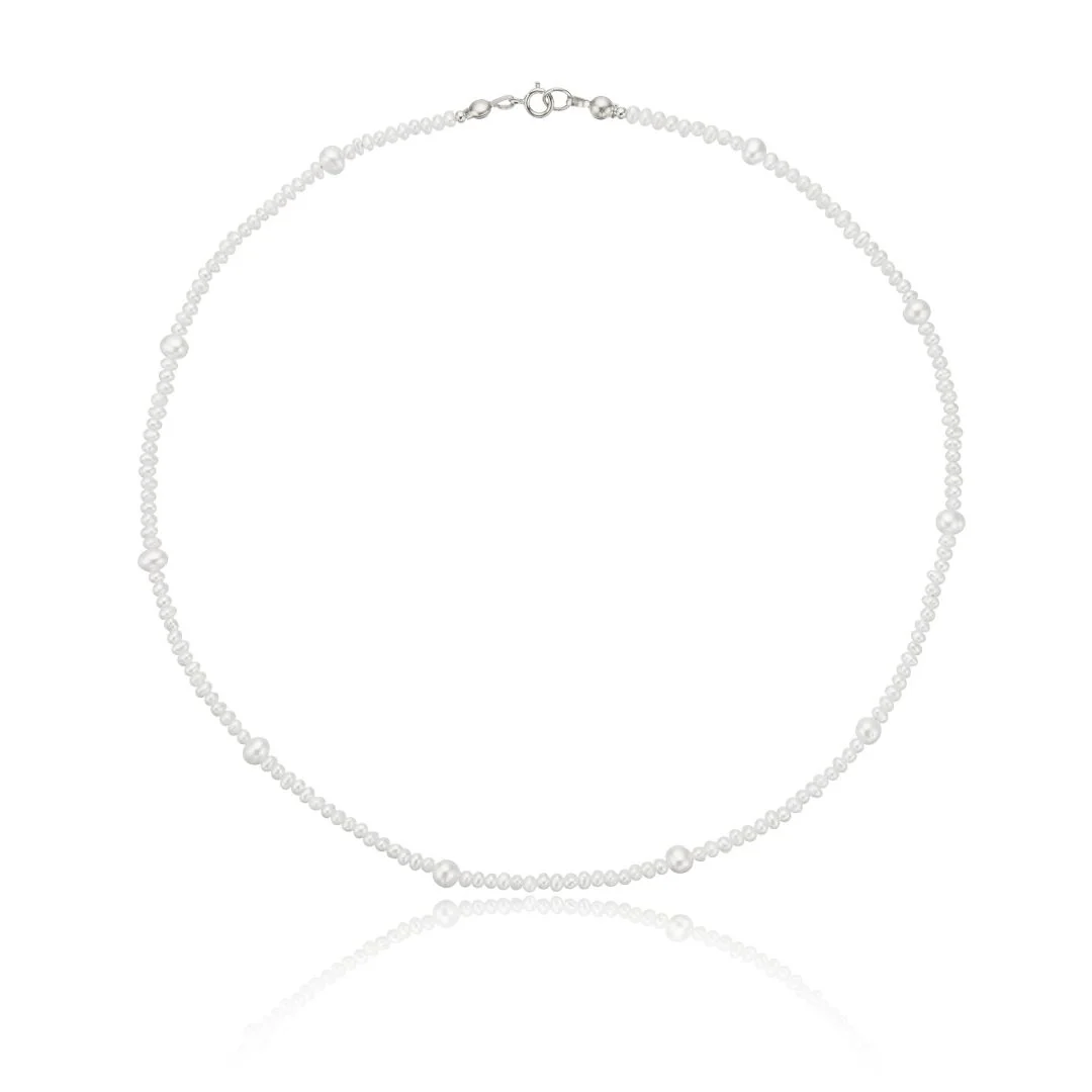Silver Multi Pearl Choker