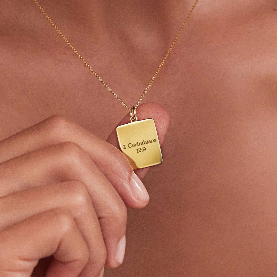 Silver Personalised Verse Necklace - Image 4