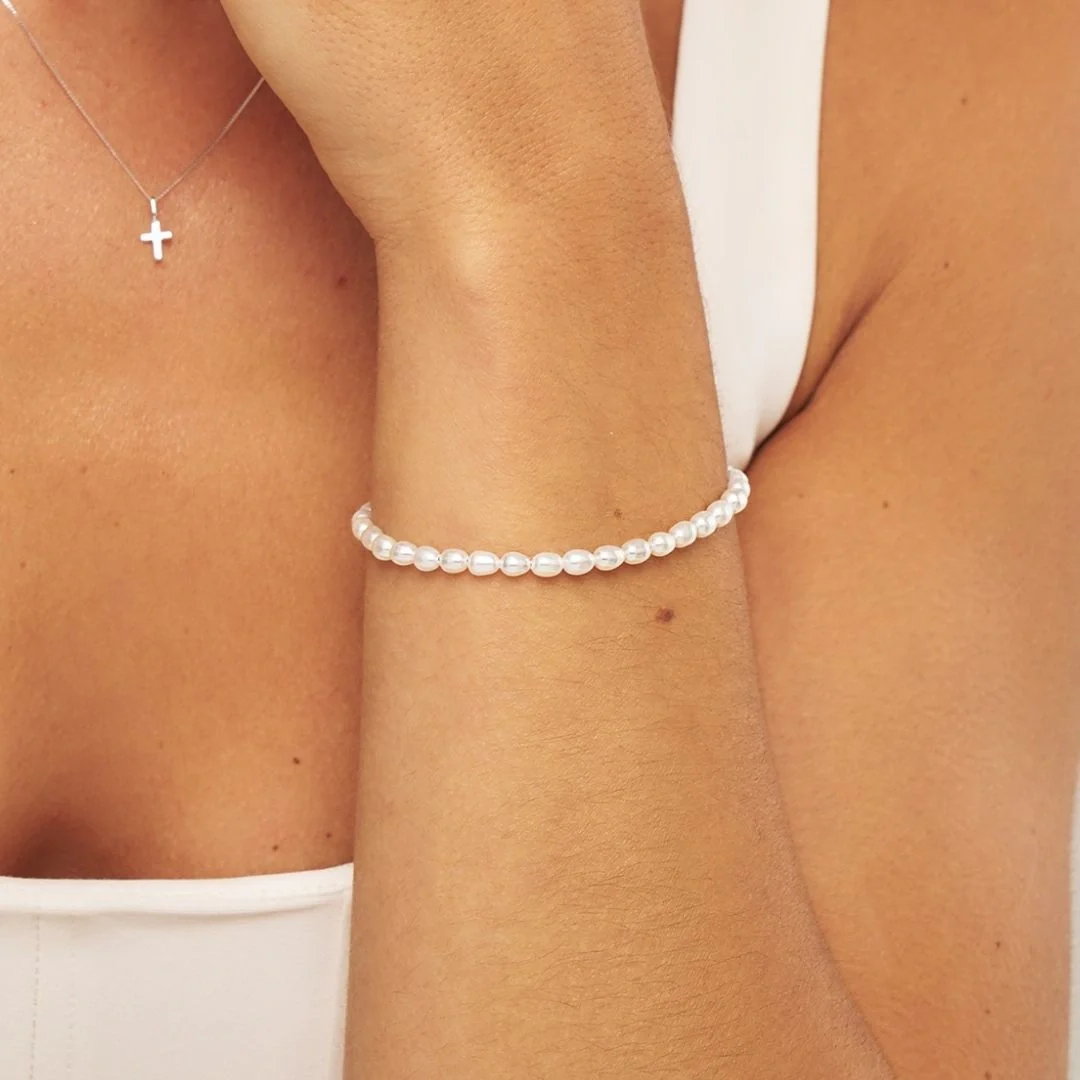Silver Seed Pearl Bracelet - Image 2