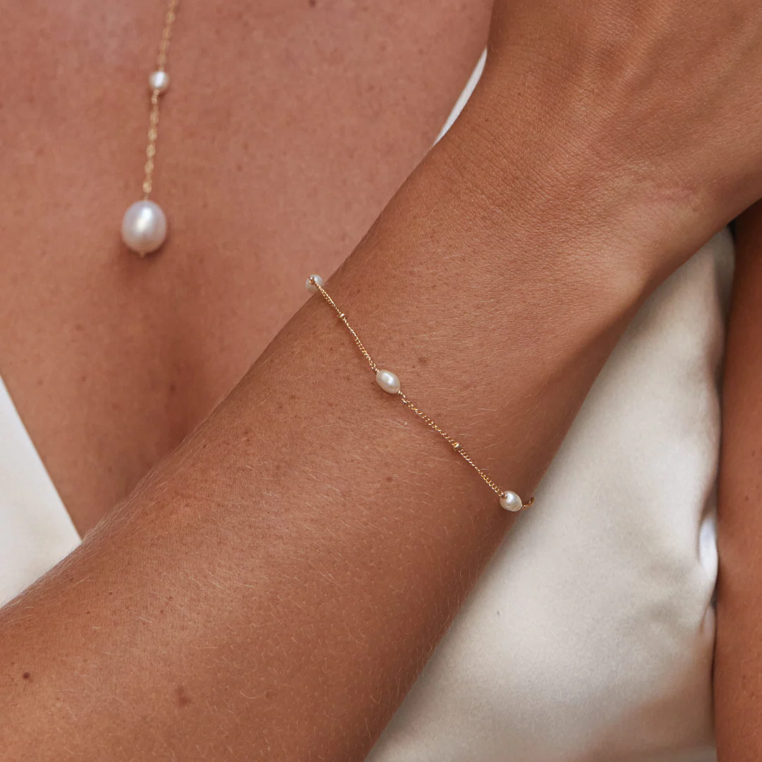 Silver Seed Pearl Satellite Bracelet - Image 4