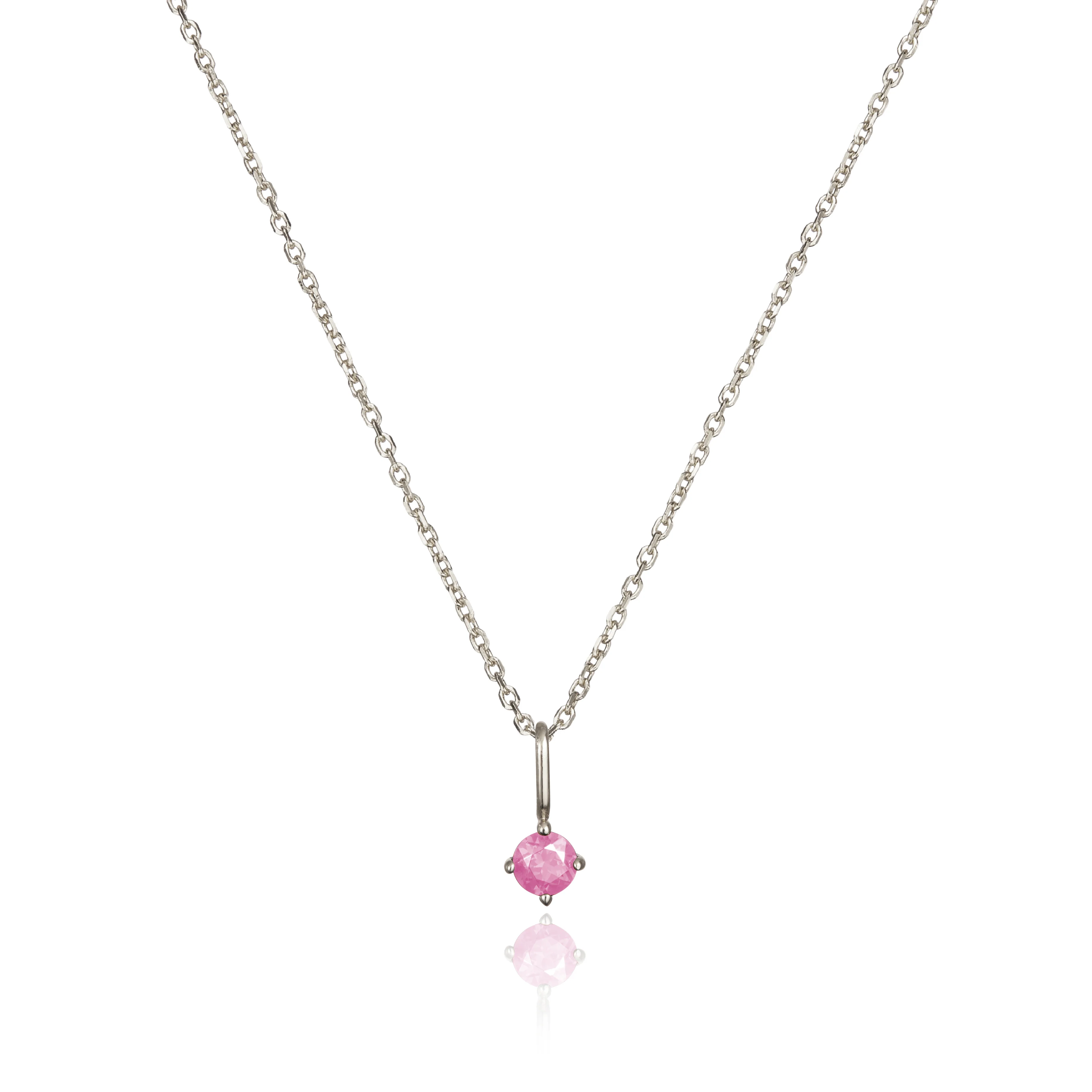 Silver Small Birthstone Pendant Necklace - Image 15