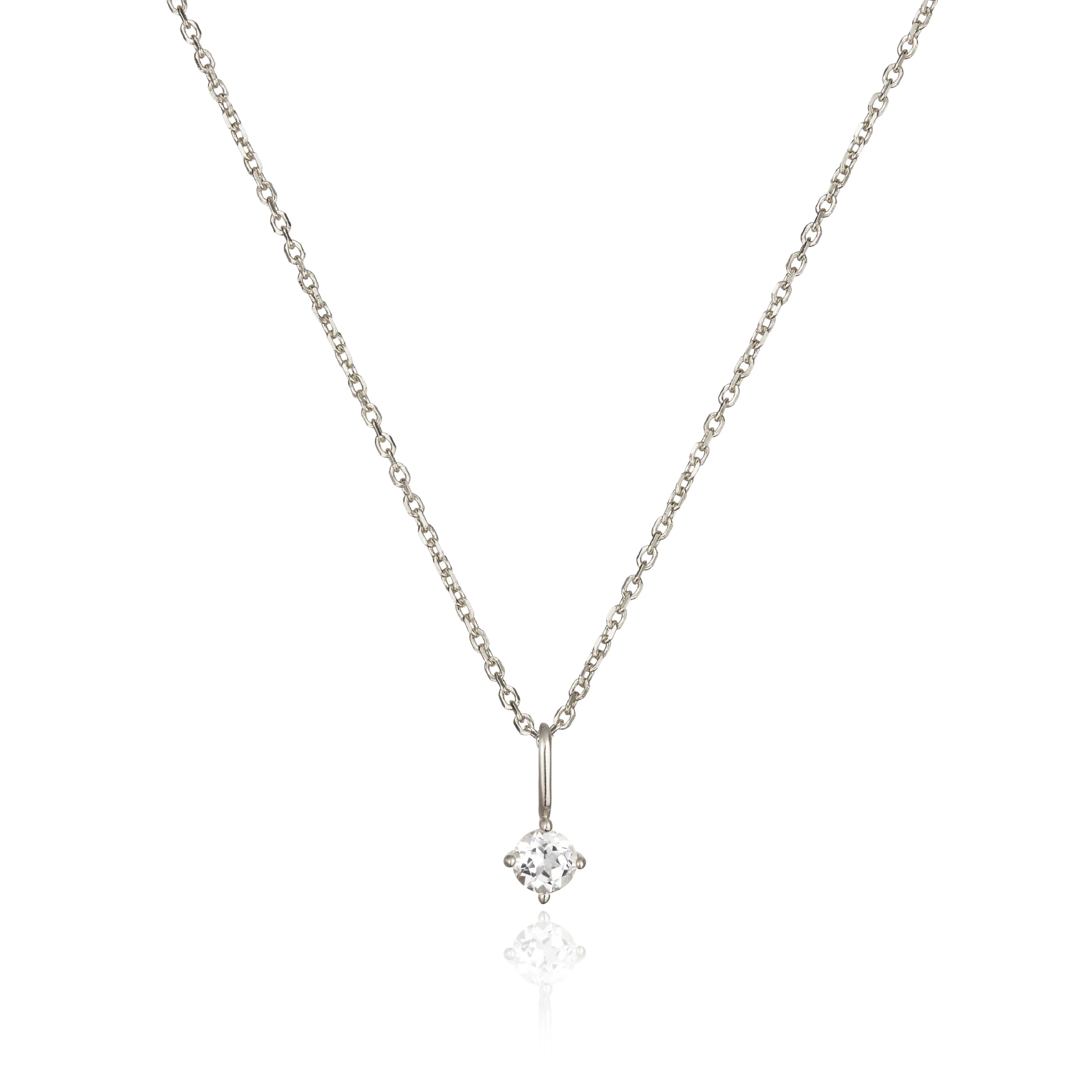 Silver Small Birthstone Pendant Necklace - Image 8