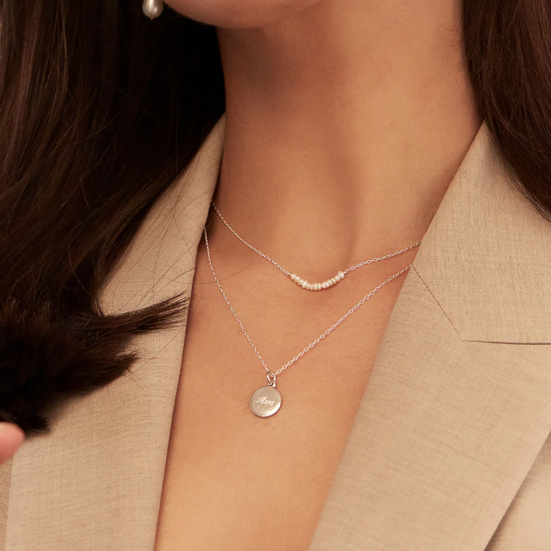 Silver Small Pearl Cluster Choker - Image 4