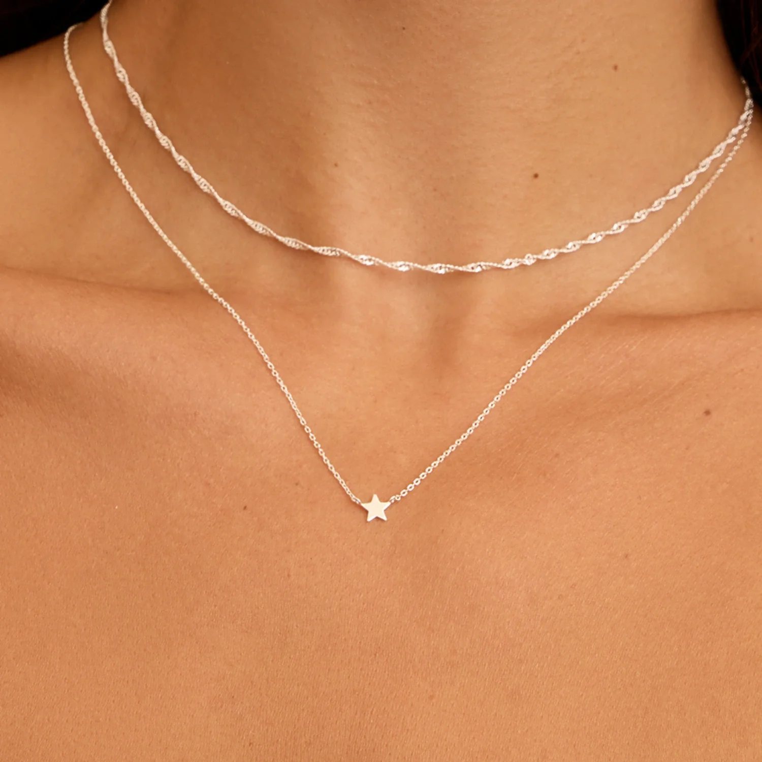 Silver Tiny Star Necklace - Image 2
