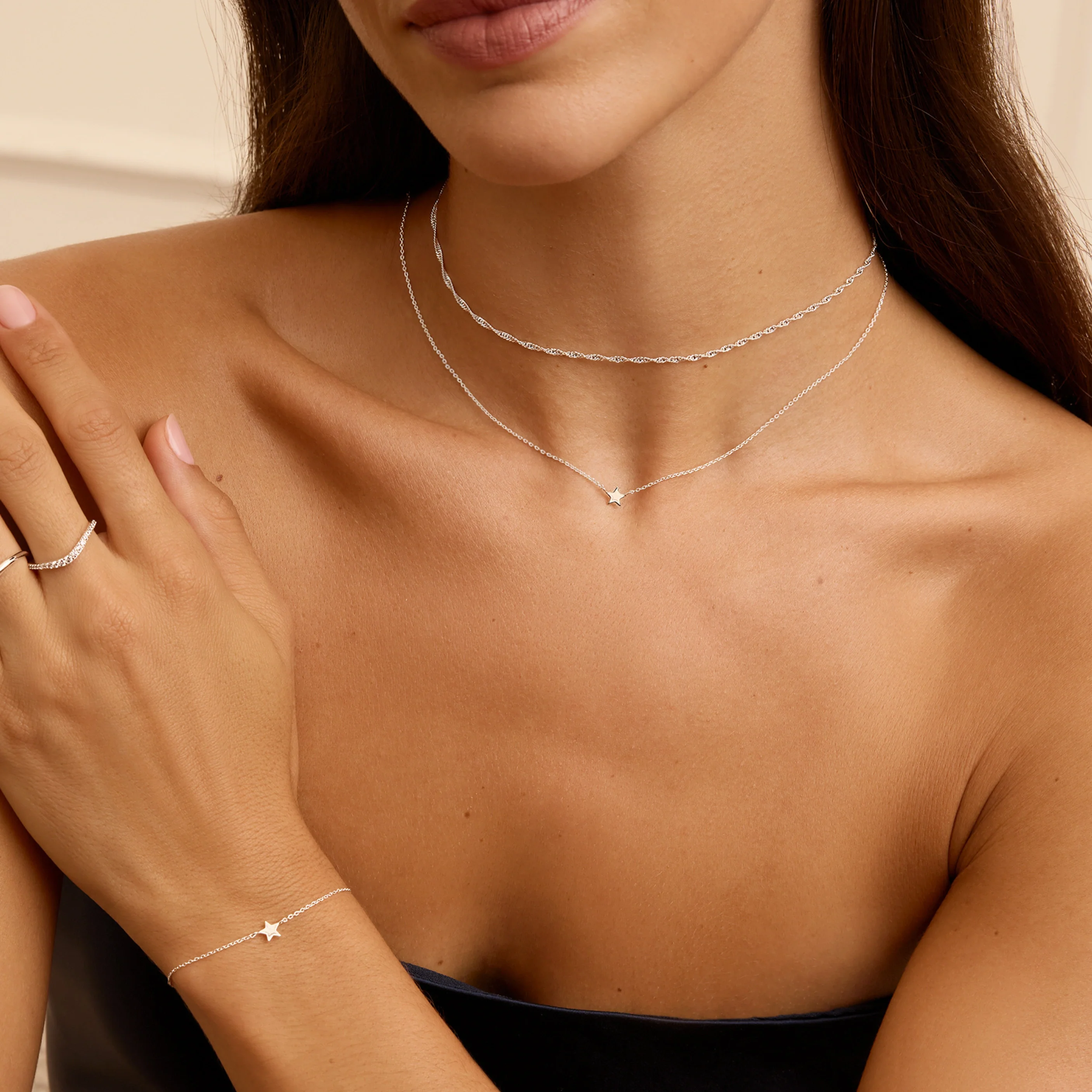 Silver Tiny Star Necklace - Image 3