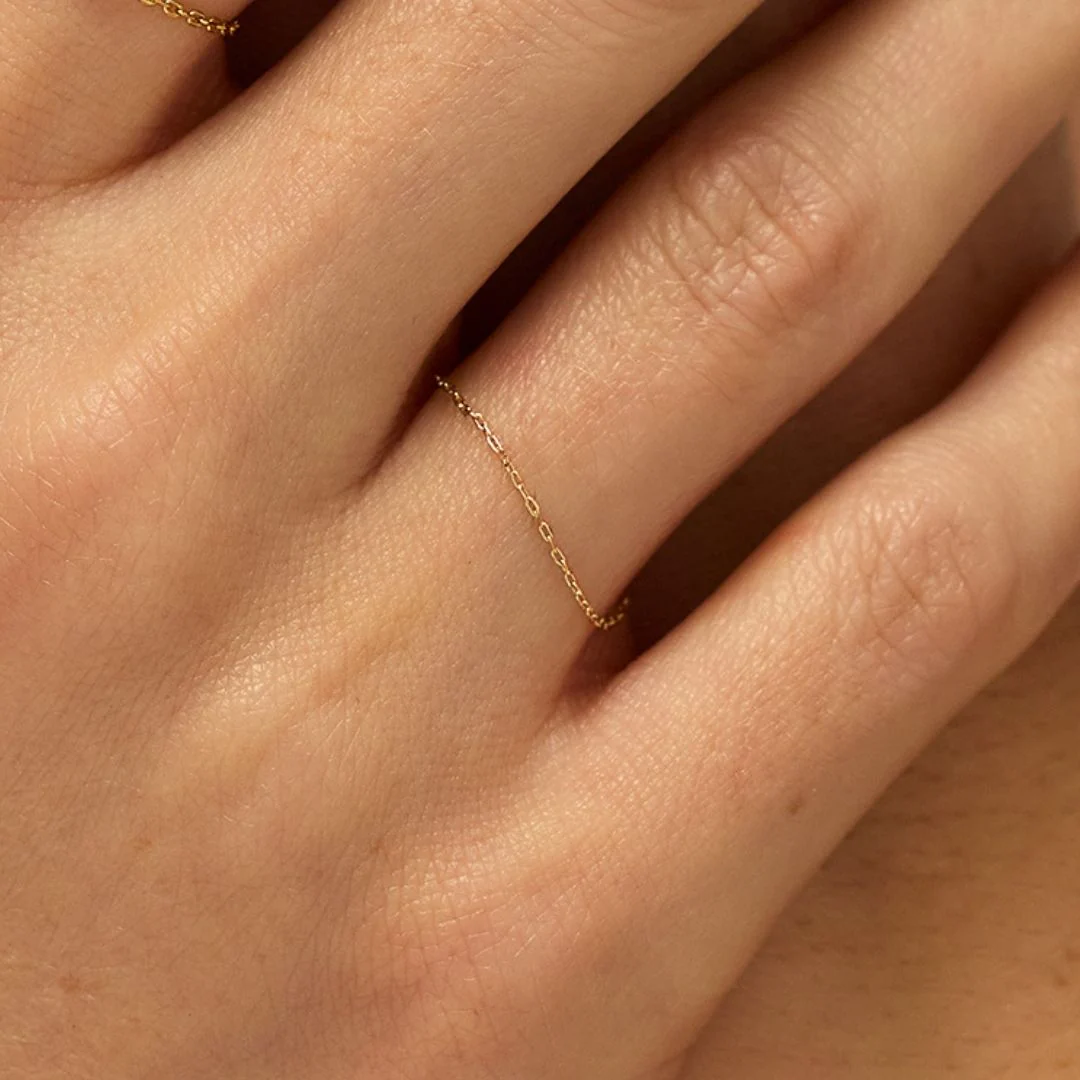 Solid Gold Chain Ring - Image 2