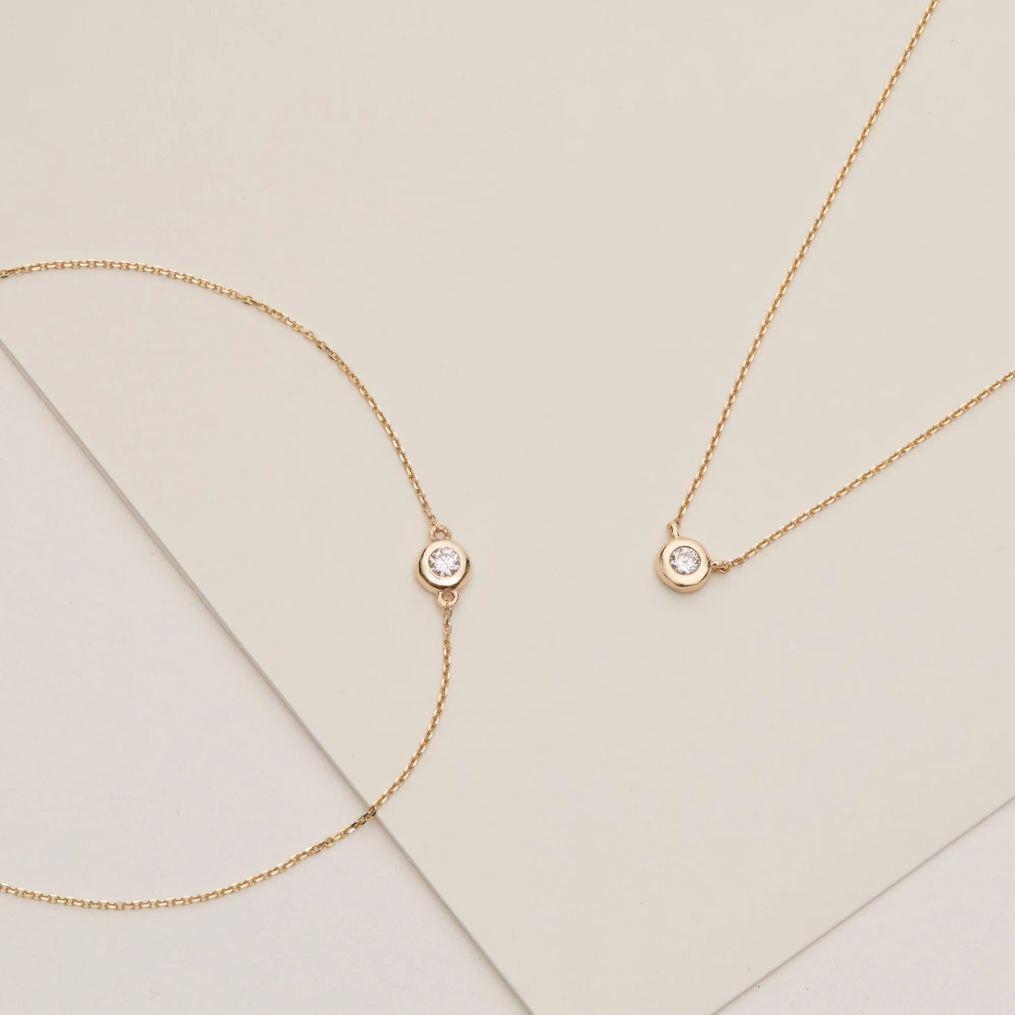 Solid Gold Floating Diamond Bracelet - Image 5