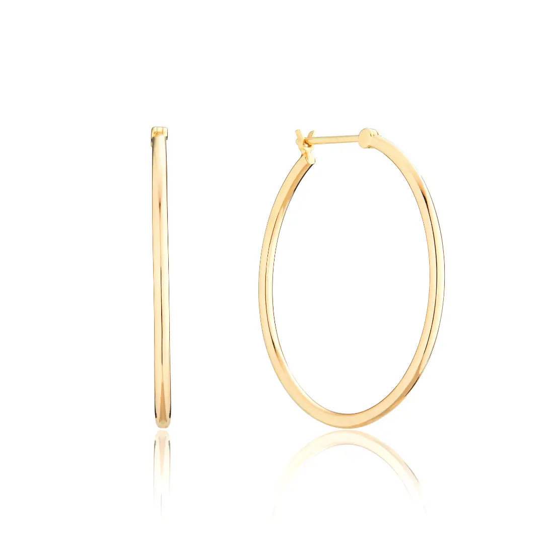 Solid Gold Large Hoop Earrings