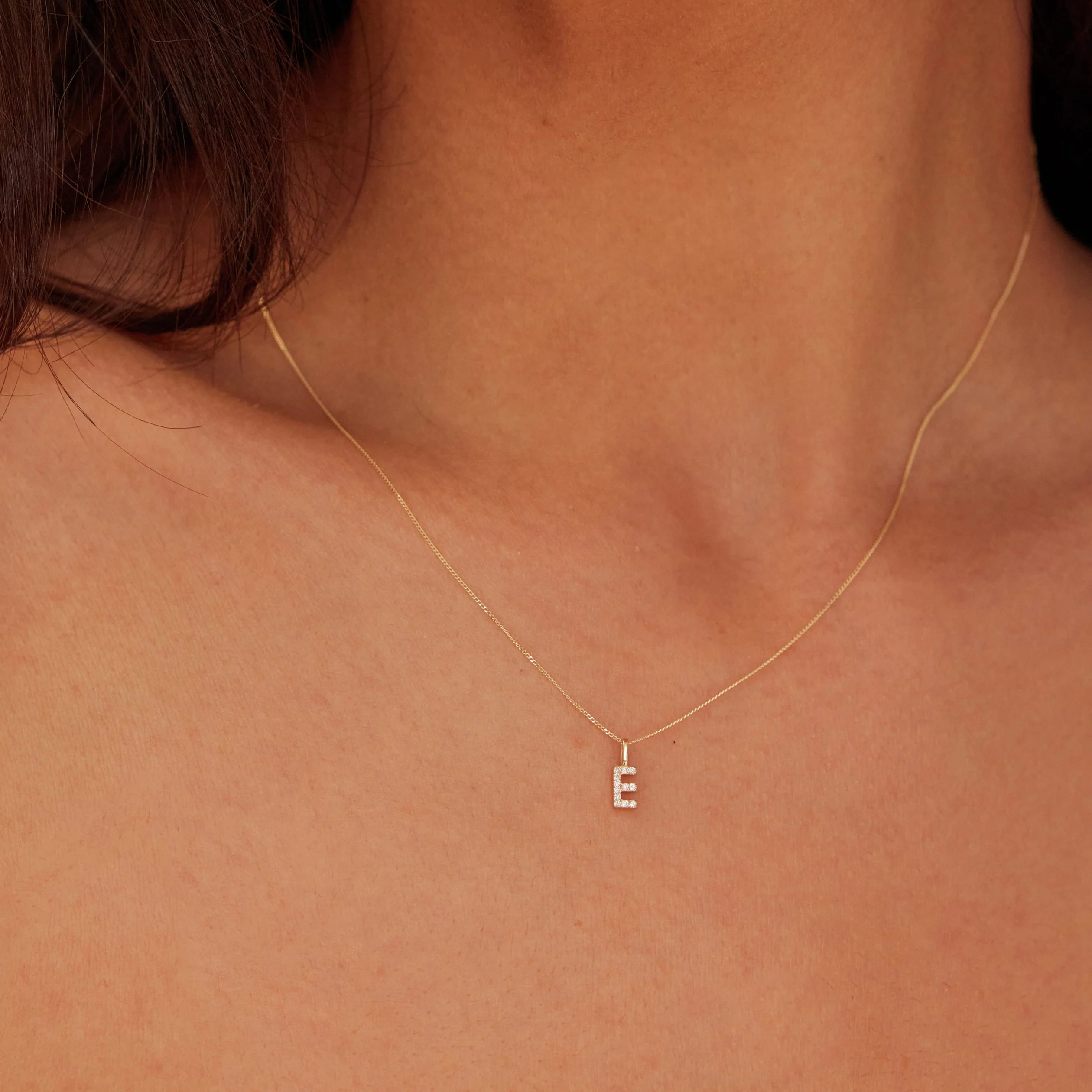 Solid White Gold Genuine Diamond Individual Initial Charm - Image 5