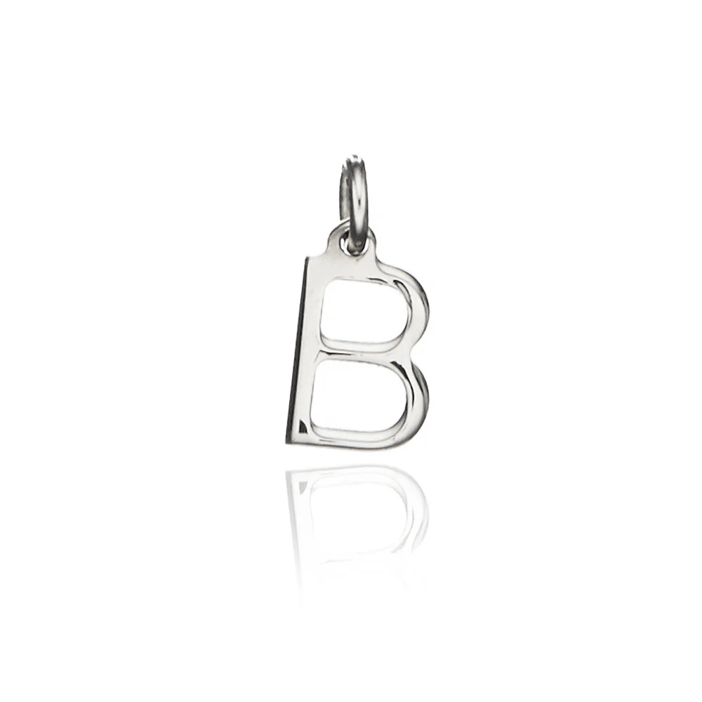 Solid White Gold Individual Initial Charm