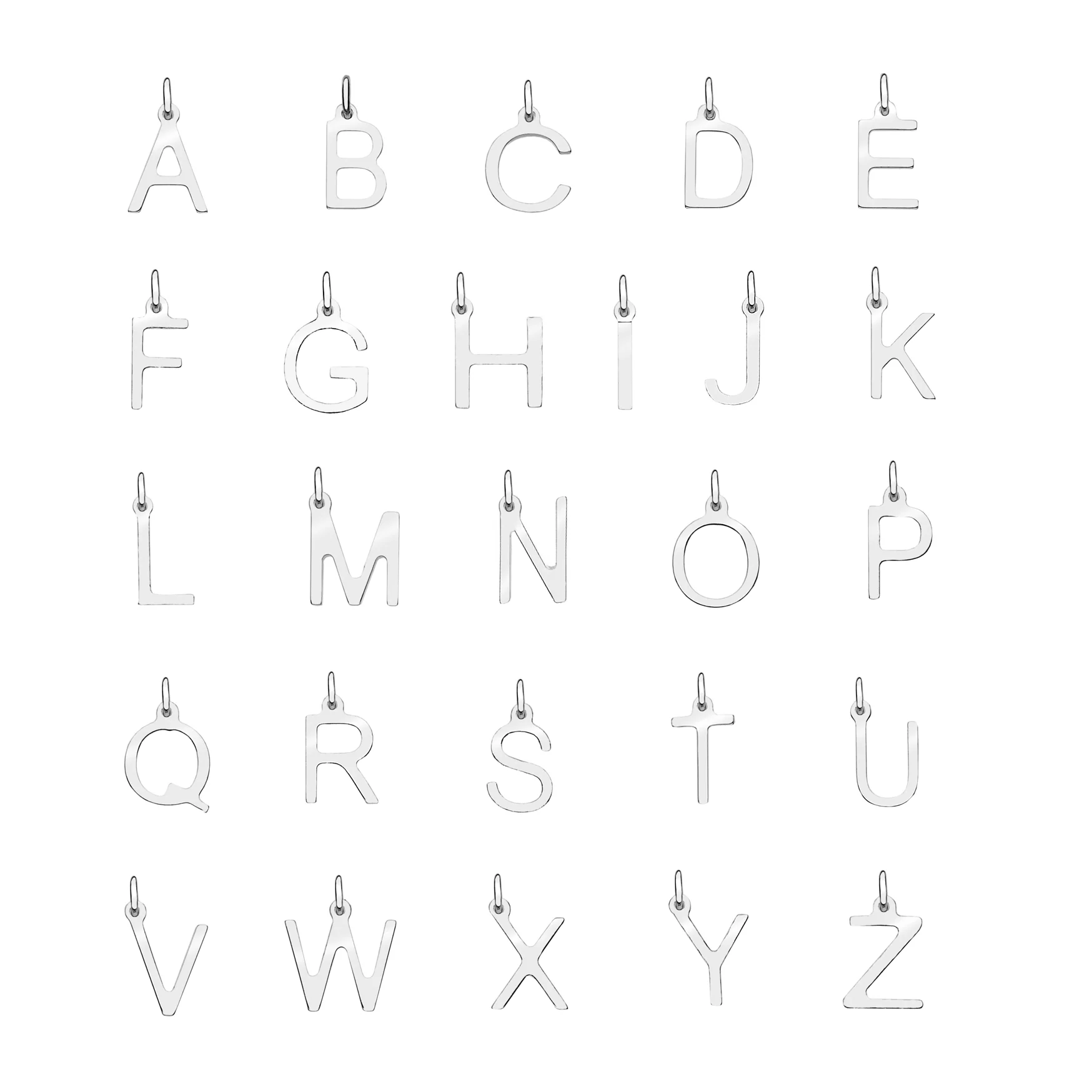 Solid White Gold Individual Initial Charm - Image 2