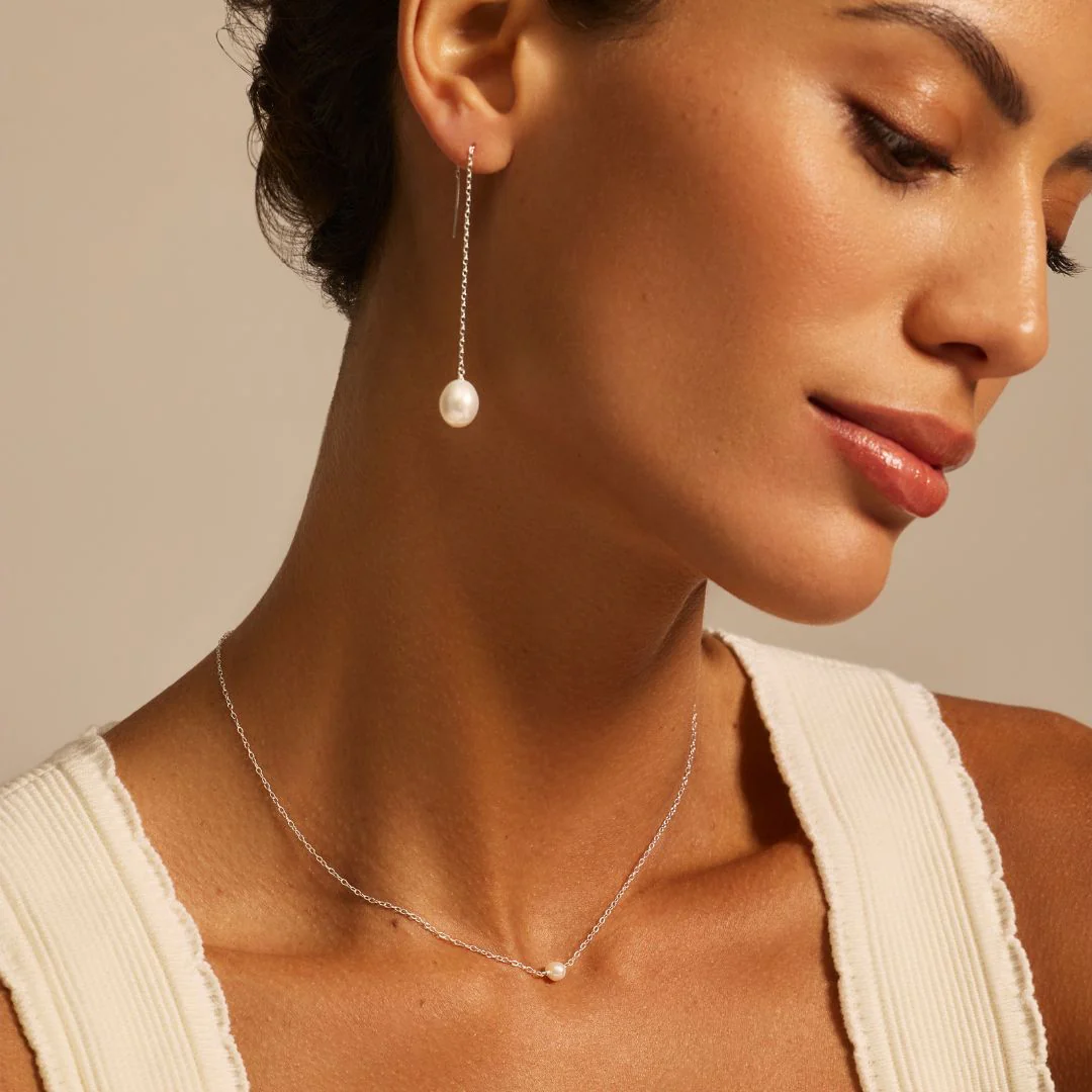 Silver Single Pearl Choker - Image 5