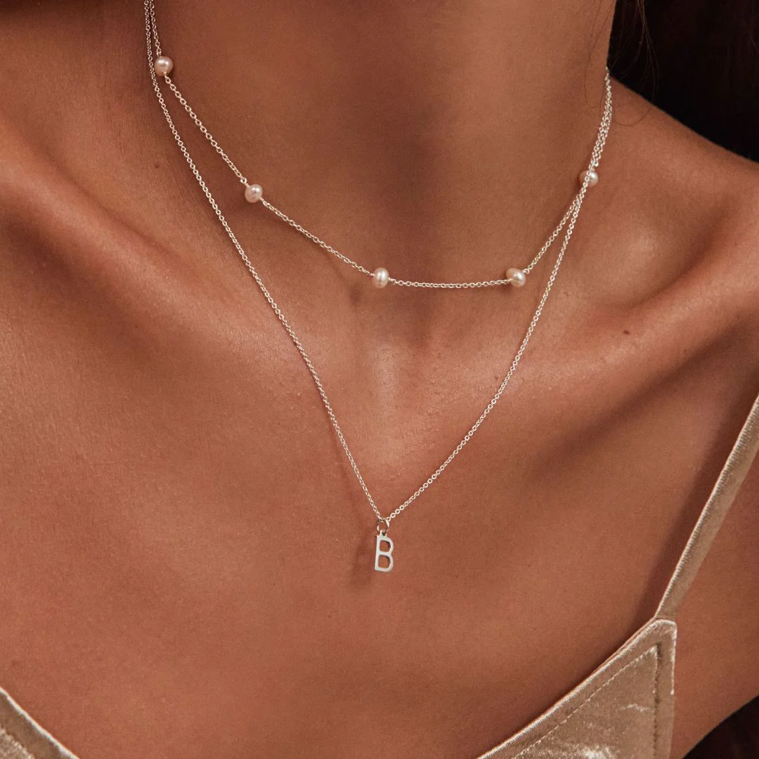 Solid White Gold Ten Pearl Choker - Image 8